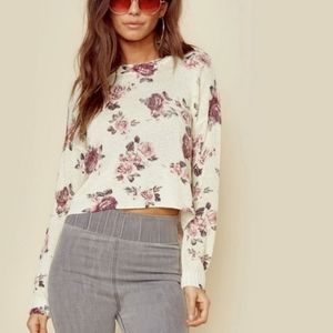 Show Me Your Mumu Cropped Floral Sweater